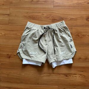 Asrv Men's Cream and Tan Shorts